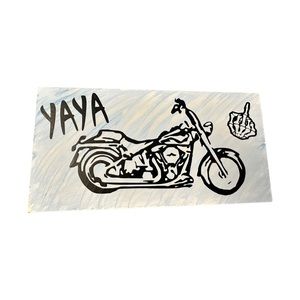 Custom YAYA wood piece! This piece has a photo of my dads Harley.